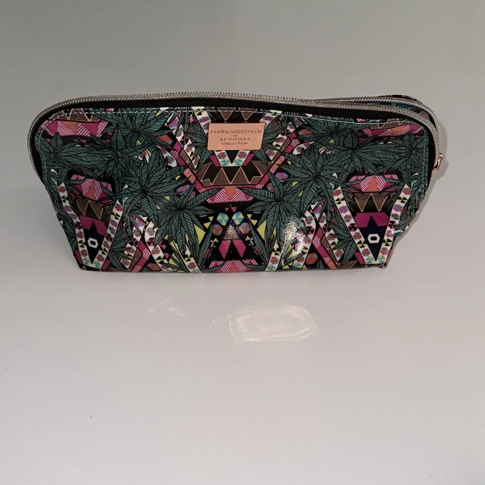 MARA HOFFMAN x Sephora *Kaleidescape* reversible green purple makeup bag pouch